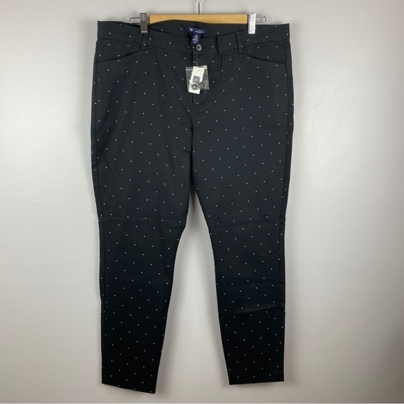 GAP Black White Polka Dot Slim City Pants Size 16 NWT - Picture 2 of 12